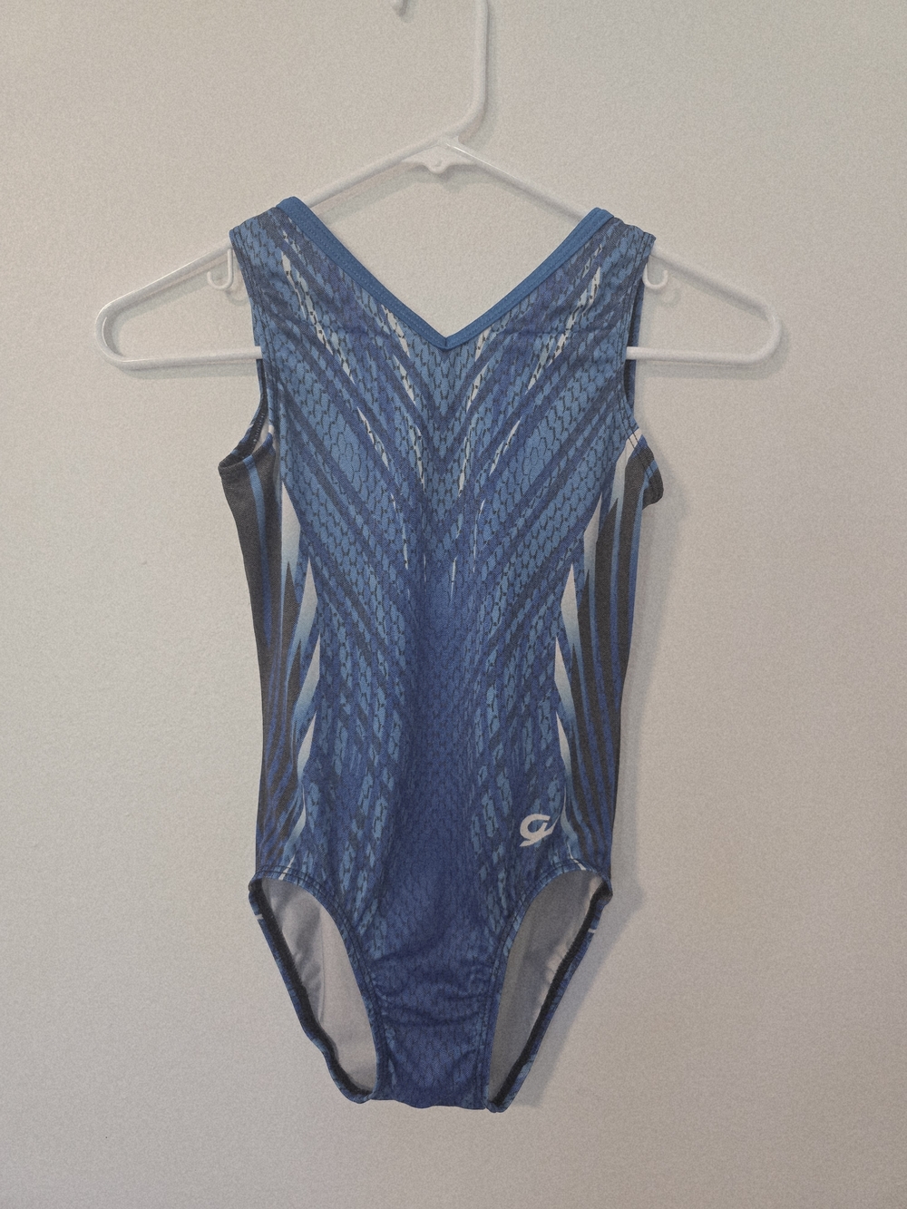 GK Blue Geometric Gymnastics or Dance Leotard AXS